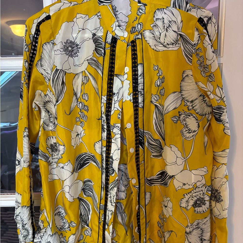 Anthropologie Catriona Silk Shirt Vineet Bahl
